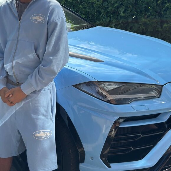 Corteiz RTW "Island" Navy Blue Shorts with Puff Print Logo - Picture 13 of 13